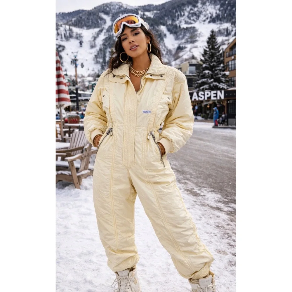 Peter Steinebronn Vintage Ski Suit Yellow One Piece Snow Suit Made in Austria